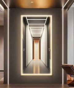 Gold Frame 3D Effect Modern  Port Style With Lighting